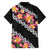 Black Polynesia Hawaiian Shirt Plumeria With Hibiscus Pattern Tropical Vibes