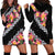 Black Polynesia Hoodie Dress Plumeria With Hibiscus Pattern Tropical Vibes