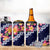 Blue Polynesia 4 in 1 Can Cooler Tumbler Plumeria With Hibiscus Pattern Tropical Vibes
