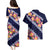 Blue Polynesia Couples Matching Puletasi and Hawaiian Shirt Plumeria With Hibiscus Pattern Tropical Vibes