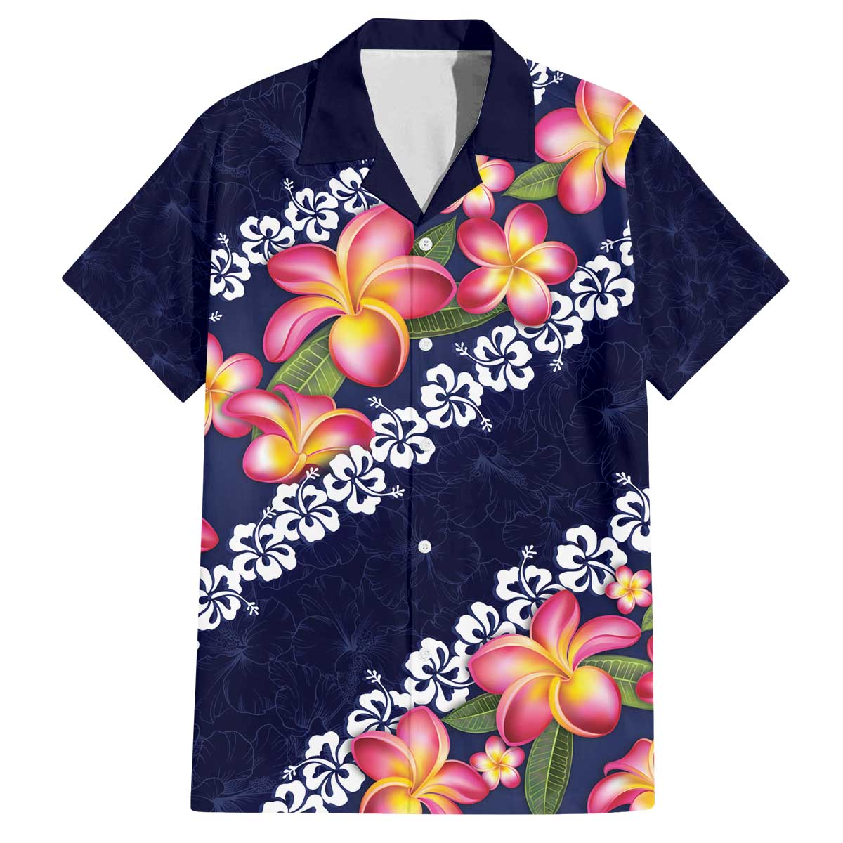 Blue Polynesia Family Matching Off Shoulder Short Dress and Hawaiian Shirt Plumeria With Hibiscus Pattern Tropical Vibes