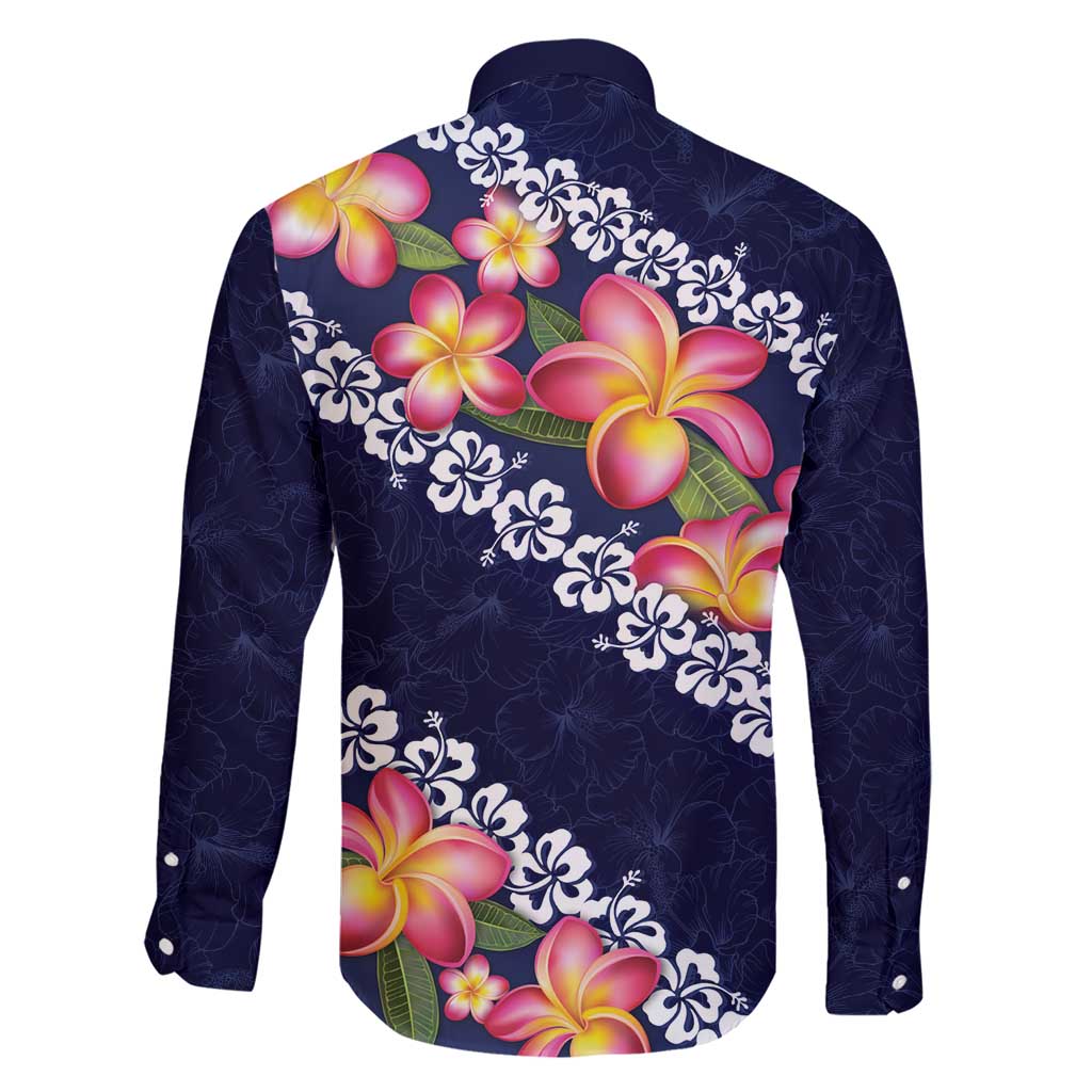 Blue Polynesia Family Matching Short Sleeve Bodycon Dress and Hawaiian Shirt Plumeria With Hibiscus Pattern Tropical Vibes
