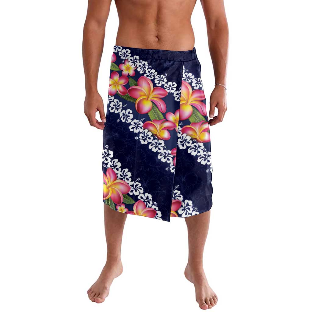 Blue Polynesia Lavalava Plumeria With Hibiscus Pattern Tropical Vibes