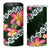 Green Polynesia 4 in 1 Can Cooler Tumbler Plumeria With Hibiscus Pattern Tropical Vibes