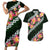 Green Polynesia Couples Matching Short Sleeve Bodycon Dress and Hawaiian Shirt Plumeria With Hibiscus Pattern Tropical Vibes