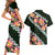 Green Polynesia Couples Matching Short Sleeve Bodycon Dress and Hawaiian Shirt Plumeria With Hibiscus Pattern Tropical Vibes