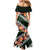 Green Polynesia Family Matching Mermaid Dress and Hawaiian Shirt Plumeria With Hibiscus Pattern Tropical Vibes