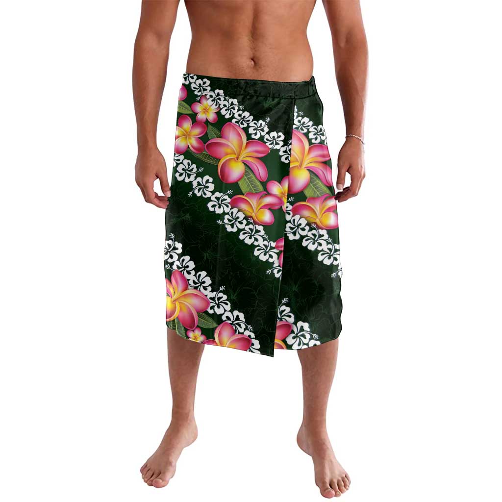 Green Polynesia Lavalava Plumeria With Hibiscus Pattern Tropical Vibes