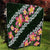 Green Polynesia Quilt Plumeria With Hibiscus Pattern Tropical Vibes