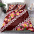 Oxblood Polynesia Bedding Set Plumeria With Hibiscus Pattern Tropical Vibes