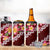 Oxblood Polynesia 4 in 1 Can Cooler Tumbler Plumeria With Hibiscus Pattern Tropical Vibes