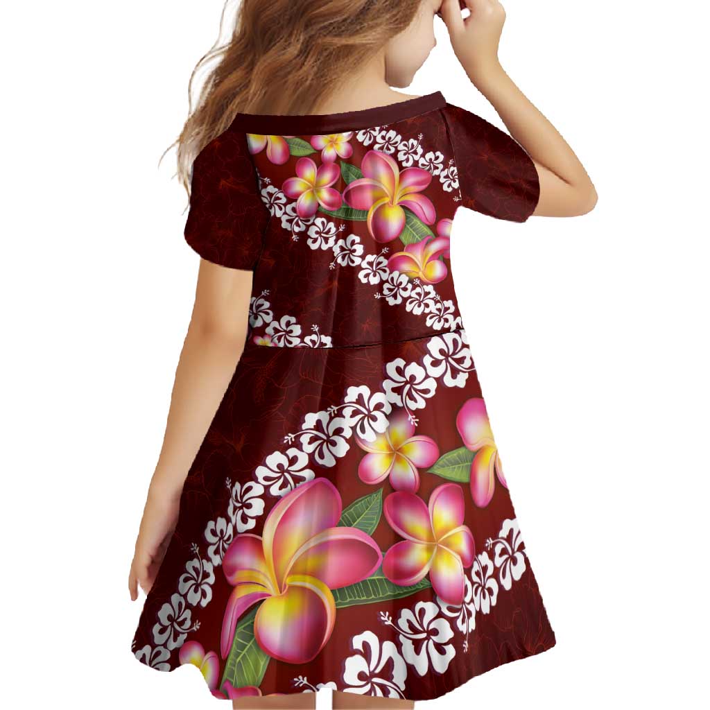 Oxblood Polynesia Family Matching Mermaid Dress and Hawaiian Shirt Plumeria With Hibiscus Pattern Tropical Vibes LT14 - Polynesian Pride