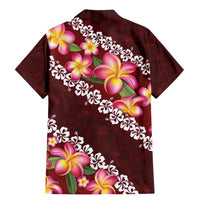Oxblood Polynesia Family Matching Mermaid Dress and Hawaiian Shirt Plumeria With Hibiscus Pattern Tropical Vibes LT14 - Polynesian Pride
