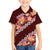 Oxblood Polynesia Hawaiian Shirt Plumeria With Hibiscus Pattern Tropical Vibes