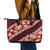 Oxblood Polynesia Leather Tote Bag Plumeria With Hibiscus Pattern Tropical Vibes