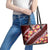 Oxblood Polynesia Leather Tote Bag Plumeria With Hibiscus Pattern Tropical Vibes