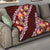 Oxblood Polynesia Quilt Plumeria With Hibiscus Pattern Tropical Vibes