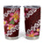 Oxblood Polynesia Tumbler Cup Plumeria With Hibiscus Pattern Tropical Vibes