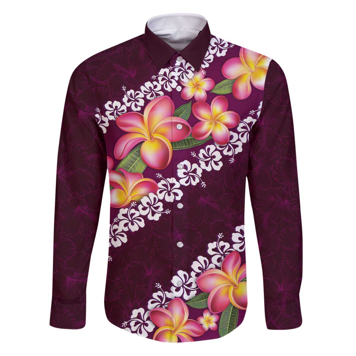 Pink Polynesia Family Matching Puletasi and Hawaiian Shirt Plumeria With Hibiscus Pattern Tropical Vibes