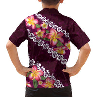 Pink Polynesia Family Matching Short Sleeve Bodycon Dress and Hawaiian Shirt Plumeria With Hibiscus Pattern Tropical Vibes LT14 - Polynesian Pride