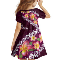 Pink Polynesia Family Matching Short Sleeve Bodycon Dress and Hawaiian Shirt Plumeria With Hibiscus Pattern Tropical Vibes LT14 - Polynesian Pride