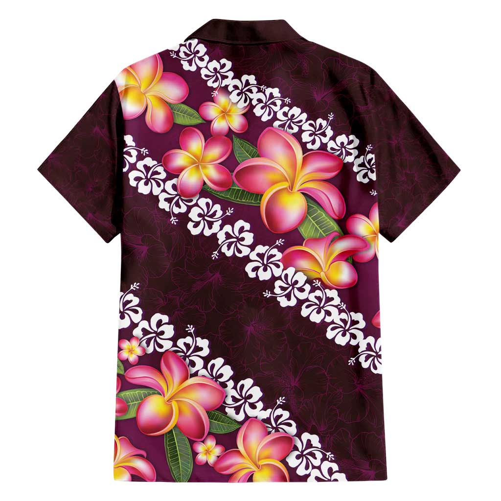 Pink Polynesia Family Matching Short Sleeve Bodycon Dress and Hawaiian Shirt Plumeria With Hibiscus Pattern Tropical Vibes LT14 - Polynesian Pride