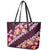 Pink Polynesia Leather Tote Bag Plumeria With Hibiscus Pattern Tropical Vibes