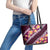 Pink Polynesia Leather Tote Bag Plumeria With Hibiscus Pattern Tropical Vibes