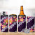 Purple Polynesia 4 in 1 Can Cooler Tumbler Plumeria With Hibiscus Pattern Tropical Vibes