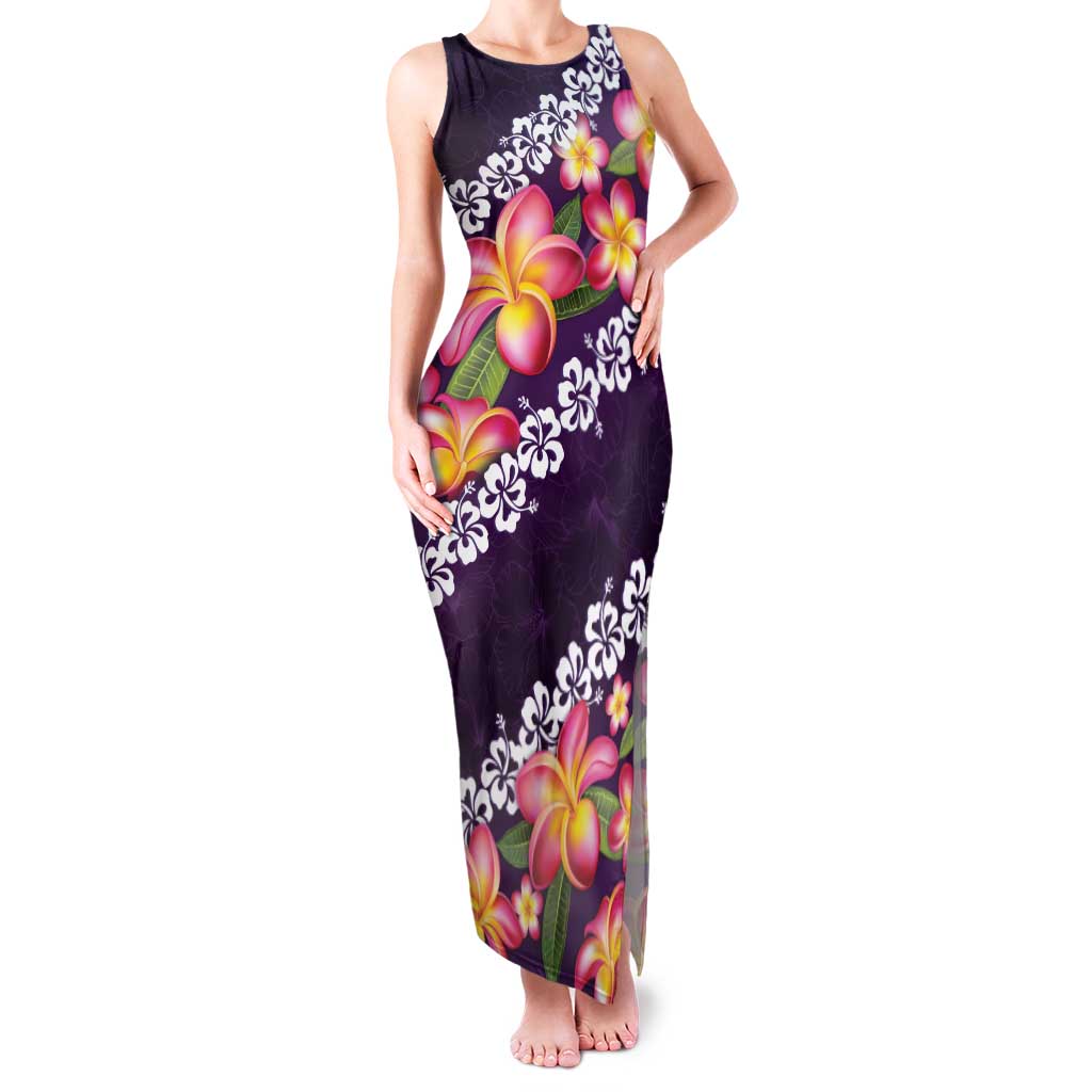 Purple Polynesia Family Matching Tank Maxi Dress and Hawaiian Shirt Plumeria With Hibiscus Pattern Tropical Vibes