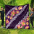 Purple Polynesia Quilt Plumeria With Hibiscus Pattern Tropical Vibes