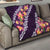 Purple Polynesia Quilt Plumeria With Hibiscus Pattern Tropical Vibes