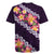 Purple Polynesia Rugby Jersey Plumeria With Hibiscus Pattern Tropical Vibes