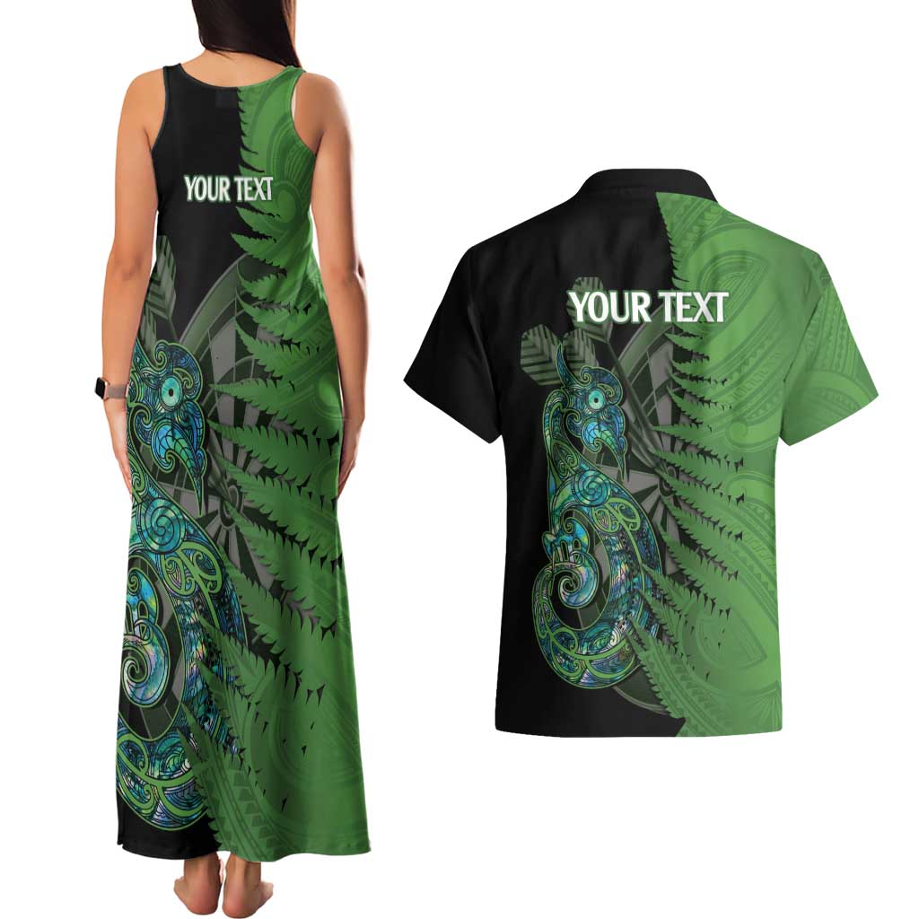 Personalised New Zealand Darts Couples Matching Tank Maxi Dress and Hawaiian Shirt Aotearoa Maori Fern Mix Manaia Tattoo LT14 - Polynesian Pride