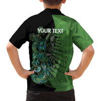 Personalised New Zealand Darts Family Matching Puletasi and Hawaiian Shirt Aotearoa Maori Fern Mix Manaia Tattoo LT14 - Polynesian Pride