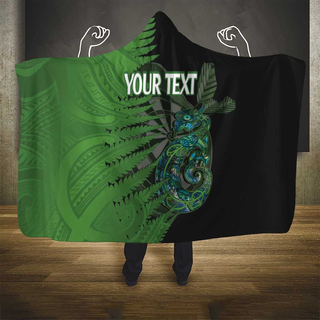 Personalised New Zealand Darts Hooded Blanket Aotearoa Maori Fern Mix Manaia Tattoo LT14 - Polynesian Pride
