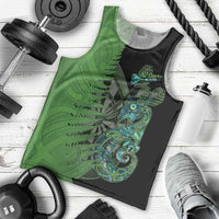 Personalised New Zealand Darts Men Tank Top Aotearoa Maori Fern Mix Manaia Tattoo LT14 - Polynesian Pride