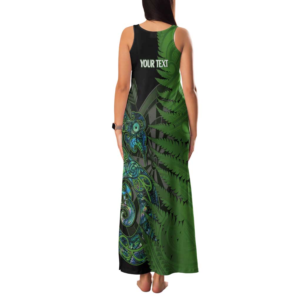 Personalised New Zealand Darts Tank Maxi Dress Aotearoa Maori Fern Mix Manaia Tattoo