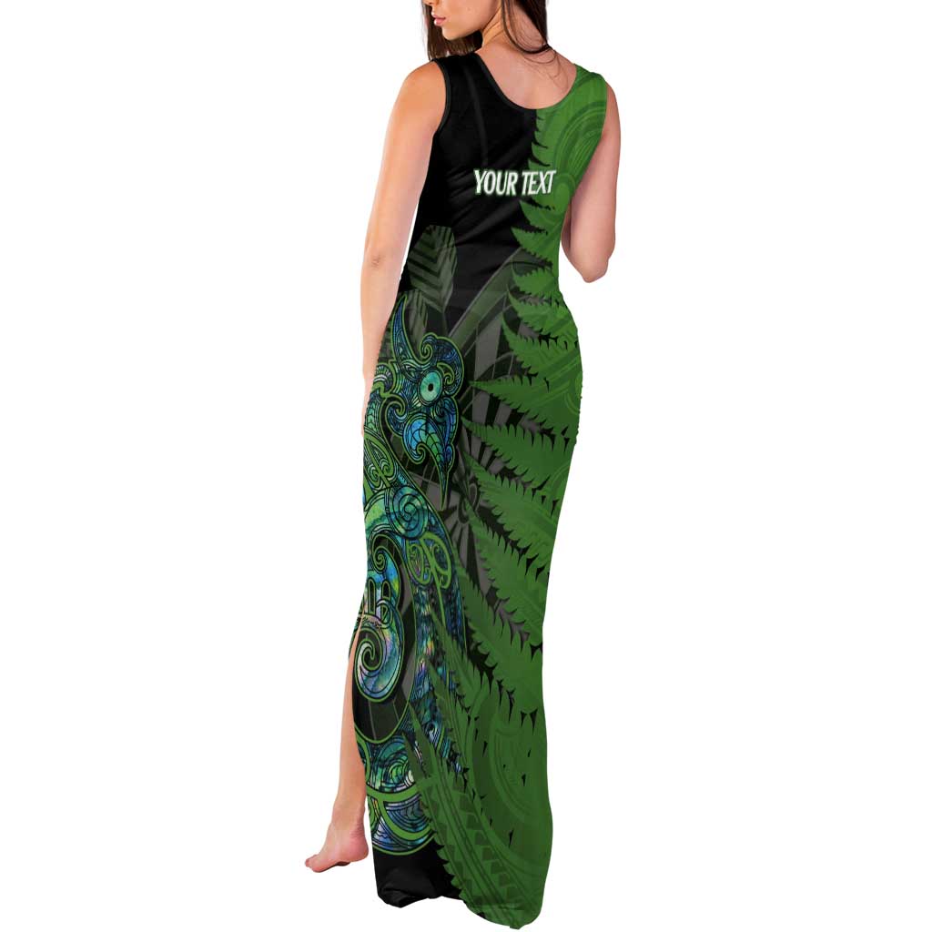 Personalised New Zealand Darts Tank Maxi Dress Aotearoa Maori Fern Mix Manaia Tattoo