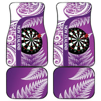 Personalised New Zealand Darts Car Mats Aotearoa Fern Mix Paua Shell Manaia - Purple