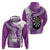 Personalised New Zealand Darts Hoodie Aotearoa Fern Mix Paua Shell Manaia - Purple