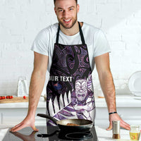 New Zealand Silver Fern Rugby Custom Apron Go All Black Purple Maori Paua Shell - Polynesian Pride