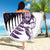 New Zealand Silver Fern Rugby Custom Beach Blanket Go All Black Purple Maori Paua Shell - Polynesian Pride