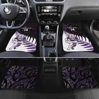 New Zealand Silver Fern Rugby Custom Car Mats Go All Black Purple Maori Paua Shell - Polynesian Pride