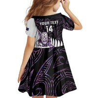 New Zealand Silver Fern Rugby Custom Family Matching Long Sleeve Bodycon Dress and Hawaiian Shirt Go All Black Purple Maori Paua Shell - Polynesian Pride