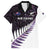 New Zealand Silver Fern Rugby Custom Family Matching Long Sleeve Bodycon Dress and Hawaiian Shirt Go All Black Purple Maori Paua Shell - Polynesian Pride