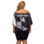 New Zealand Silver Fern Rugby Custom Family Matching Off Shoulder Short Dress and Hawaiian Shirt Go All Black Purple Maori Paua Shell - Polynesian Pride