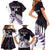 New Zealand Silver Fern Rugby Custom Family Matching Short Sleeve Bodycon Dress and Hawaiian Shirt Go All Black Purple Maori Paua Shell - Polynesian Pride