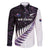New Zealand Silver Fern Rugby Custom Family Matching Short Sleeve Bodycon Dress and Hawaiian Shirt Go All Black Purple Maori Paua Shell - Polynesian Pride