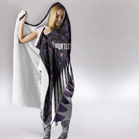 New Zealand Silver Fern Rugby Custom Hooded Blanket Go All Black Purple Maori Paua Shell - Polynesian Pride